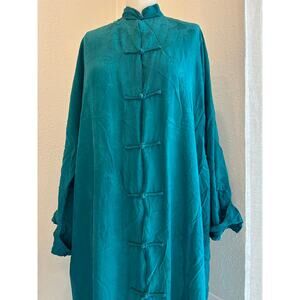 Mandarin Fashions Women’s Kimono Teal Silk Chinese Jacket